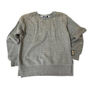 Star Wars Girls Grey Sequin Sweatshirt W/ Rebel Sleeve & Split Hem 6/6X